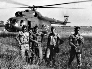 1968 r. Po jednym z pierwszych lotów śmigłowcem Mi-8.