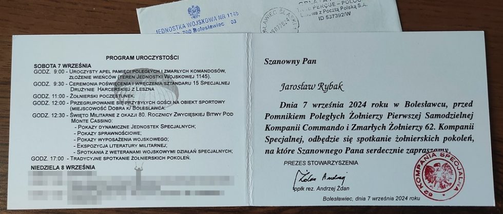 Program tegorocznego spotkania.