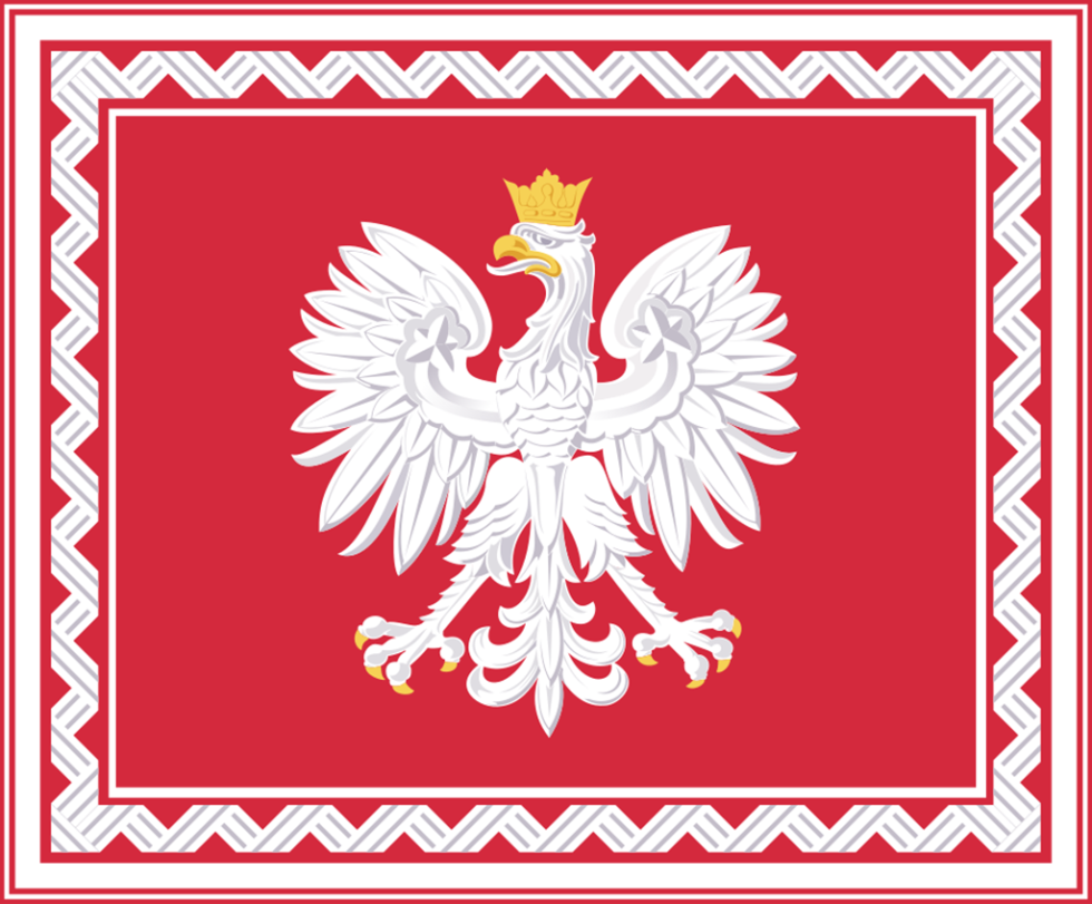 Proporzec Prezydenta RP. Autor: Poznaniak / Wikimedia Commons https://pl.m.wikipedia.org/wiki/Plik:Flag_of_the_President_of_Poland.svg