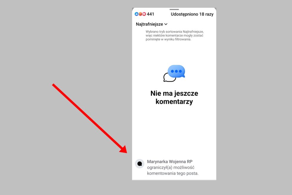 Blokada wpisów na Facebooku.